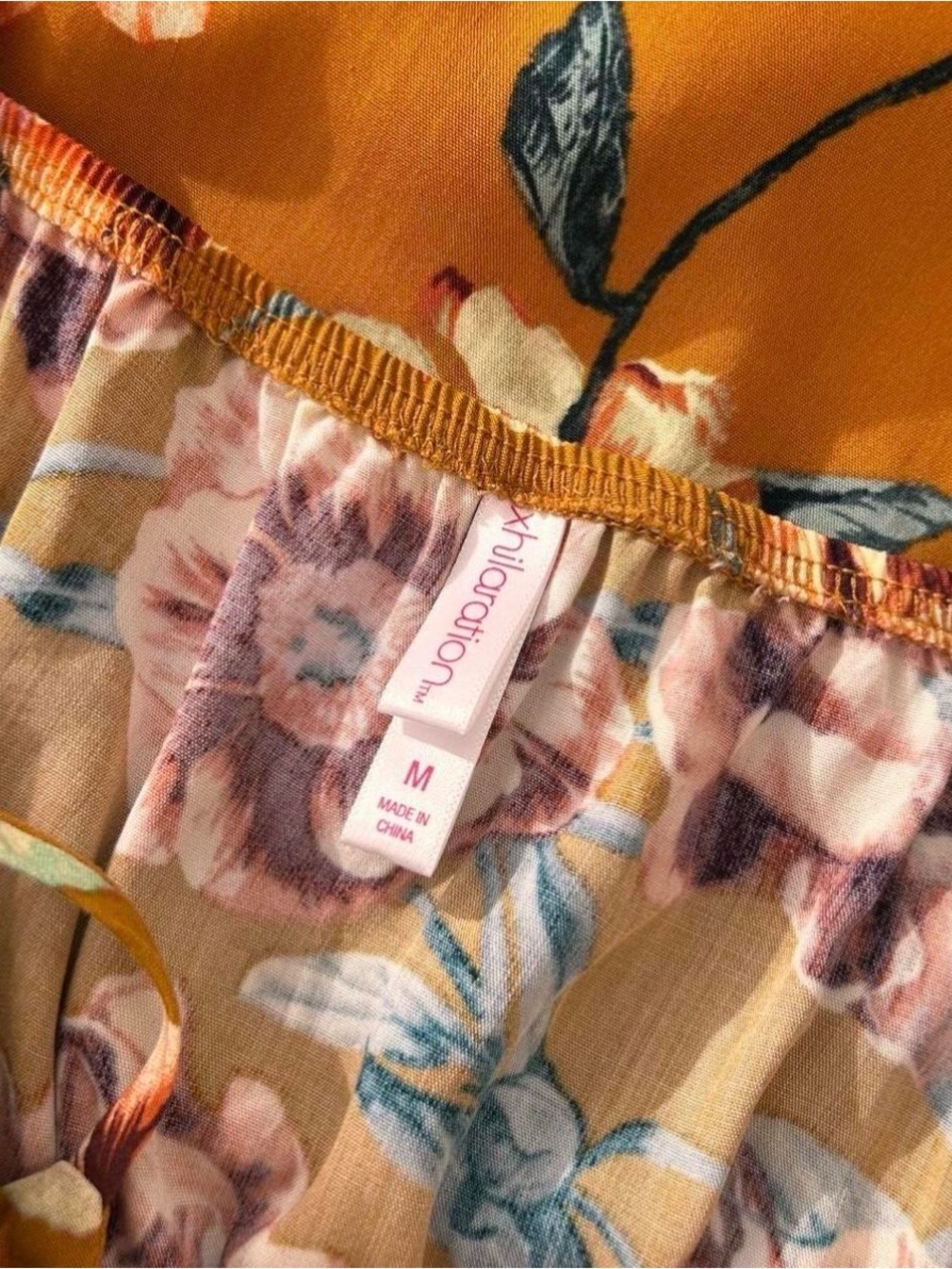 Xhilaration Mustard Floral Spaghetti-Strap Maxi Dress - Picture 6 of 6